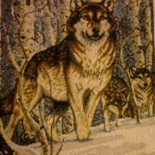 Работа «Волки в зимнем лесу»