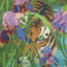 Работа «тигр в цветах»