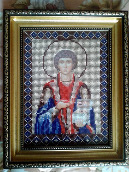 Работа «Икона Святой Пантелеймон-целитель»