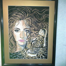 Работа «девушка и леопард»