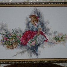 Работа «Девушка с корзиной цветов»