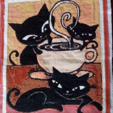 Работа «Чашка кофе и коты»