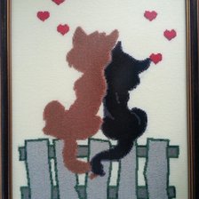 Работа «Мартовские рыжий кот и черная кошка»