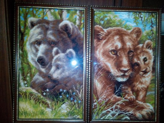 Работа «Медведица с медвежонком.Львица с львенком»