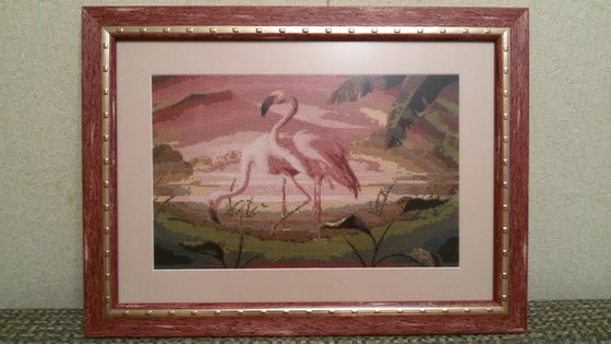 Работа «Розовые фламинго»