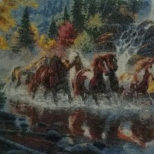Работа «Лошади у водопада»
