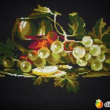 Работа «Красное вино и белый виноград»