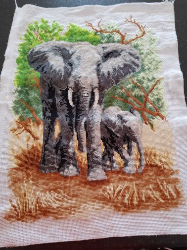 Работа «Слоны на прогулке»