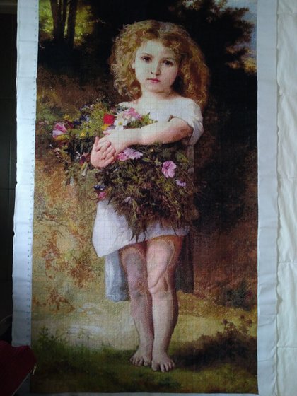 Работа «Girl Holding Flowers-William Adolphe Bouguereau Painter.»