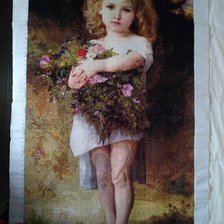 Работа «Girl Holding Flowers-William Adolphe Bouguereau Painter.»