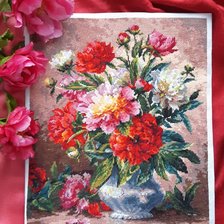Работа «Пионы. Чудесная игла, Аида 16, 50 цветов»