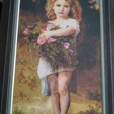 Работа «Girl holding flowers-William Adolphe Bouguereau.»