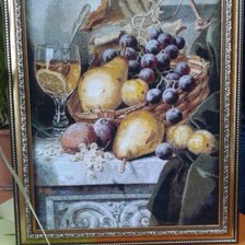 Работа «Натюрморт с виноградом и грушами»