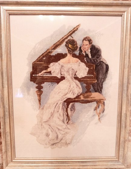 Работа «По картине  Г.Фишера "Дама в белом у рояля"»