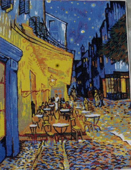 Работа «Терраса ночного кафе в Арле Ван Гог 1888 г»