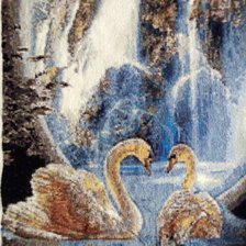 Работа «Лебеди у водопада»