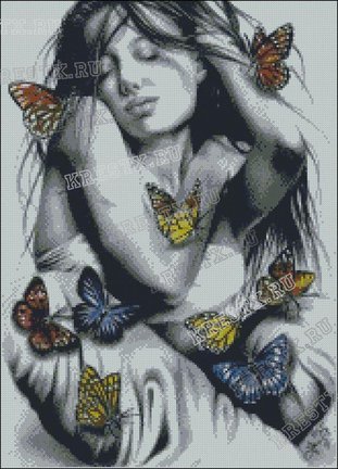 Девушка с бабочками №7448