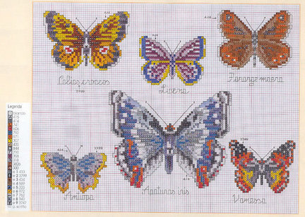 Маленькие схемы бабочек на детскую одежду №53556