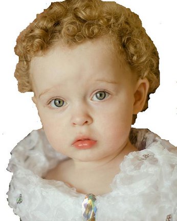 Процесс вышивки портрета «Моя доченька» №73690