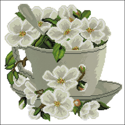 Цветы в чашке №134349
