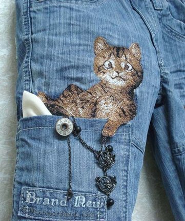 Вышивка на джинсах №143322