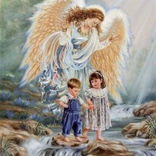 Оригинал схемы вышивки «ангел-хранитель» (№1434)