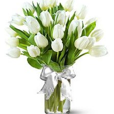 Схема вышивки «Красивые белые тюльпаны в вазе)»