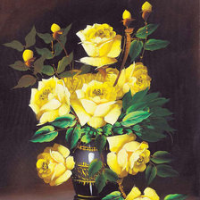 Оригинал схемы вышивки «желтые розы» (№2678)