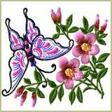Оригинал схемы вышивки «бабочка и цветок» (№4388)