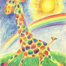 Оригинал схемы вышивки «Радужный жираф» (№7895)