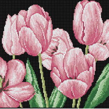 Оригинал схемы вышивки «Тюльпаны)» (№9317)
