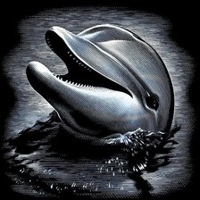 Схема вышивки «Очень красивый дельфин)»