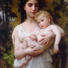 Оригинал схемы вышивки «мать и дитя» (№16873)
