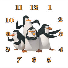 Схема вышивки «часы с пингвинами»