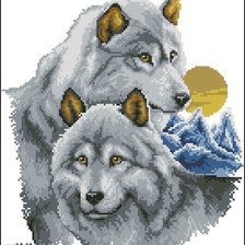 Схема вышивки «волки»