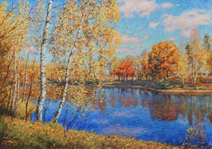 Поздняя осень - осень, пейзаж, река - оригинал