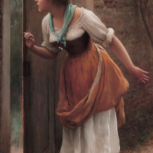 Оригинал схемы вышивки «женщина в живописи» (№21206)