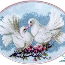 Оригинал схемы вышивки «Любовь и голуби» (№24341)