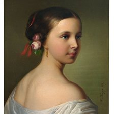 Оригинал схемы вышивки «портрет девушки» (№25339)