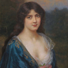 Оригинал схемы вышивки «портрет девушки» (№25346)