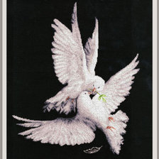 Оригинал схемы вышивки «птицы любви» (№26012)