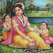 Схема вышивки «мать и дети индийская семья»