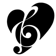 Схема вышивки «Скрипичный ключ в сердце»