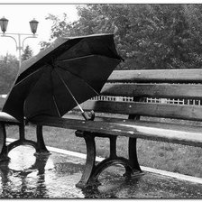 зонтик под дождем