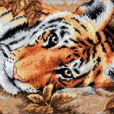 Оригинал схемы вышивки «Тигр и осень» (№35626)