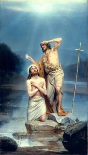 Иисус и Иоан Креститель - живопись, картина, религия - оригинал