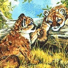 Схема вышивки «Веселые тигрята»