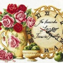 Схема вышивки «Цветы и время»