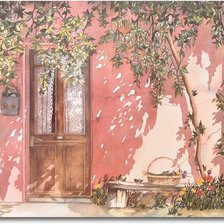Схема вышивки «Розовый дом»