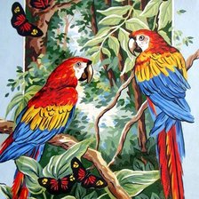 Схема вышивки «Красивые попугаи»